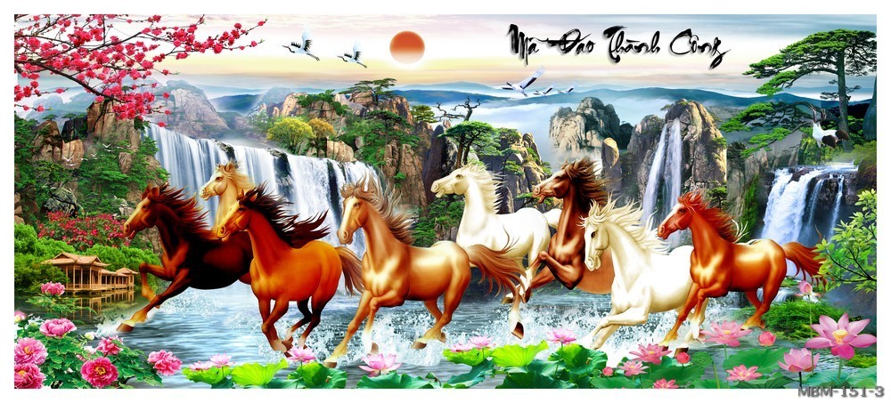 Tranh bát mã MBM-151-3